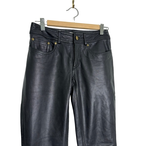 Vintage Charlotte Russe Y2K Bratz Black Leather Flare Pants Low Rise - Picture 2 of 8